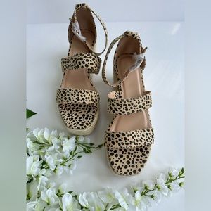 Platform espadrilles open toe ankle wrap sandals women size 8.5